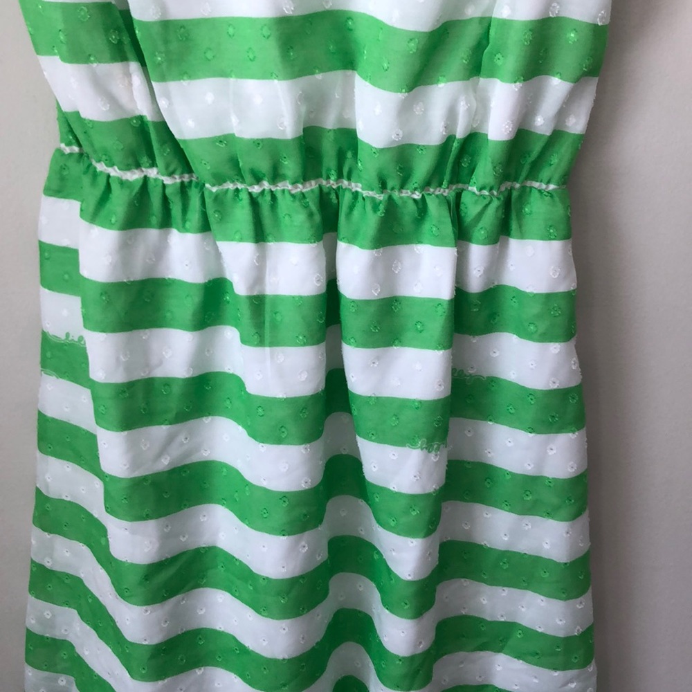 Lilly Pulitzer Green Stripe Ruffle Sleeve Dress - Picture 3 of 7